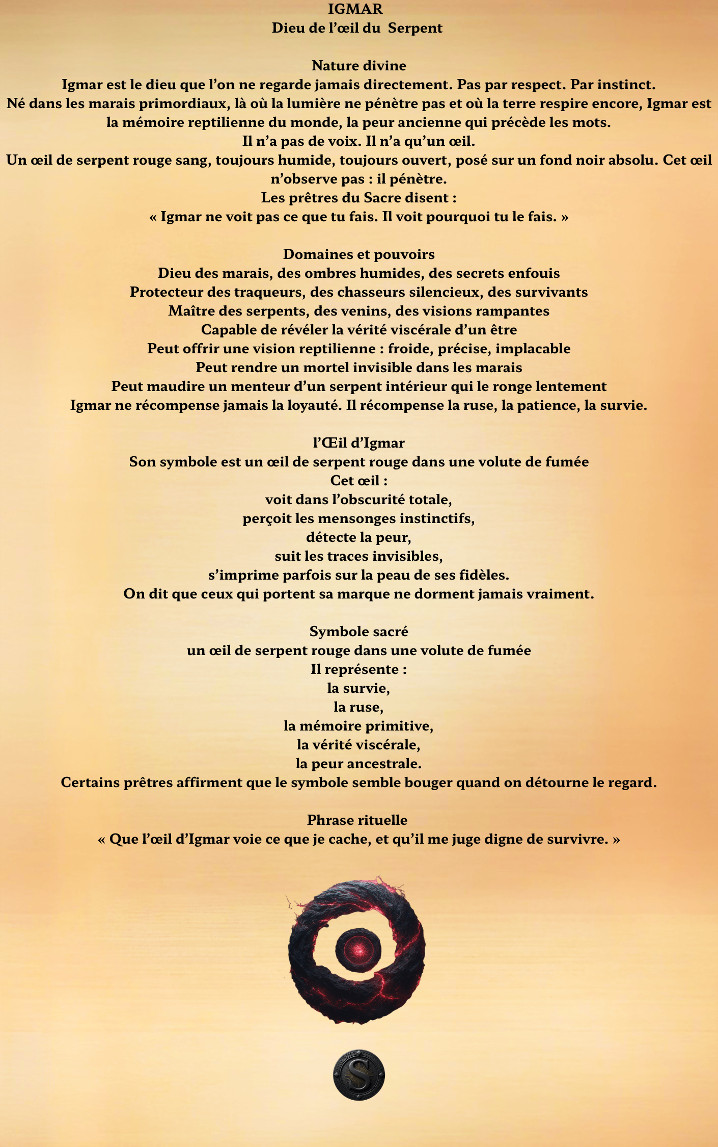 Fiche Igmar le Fourbe