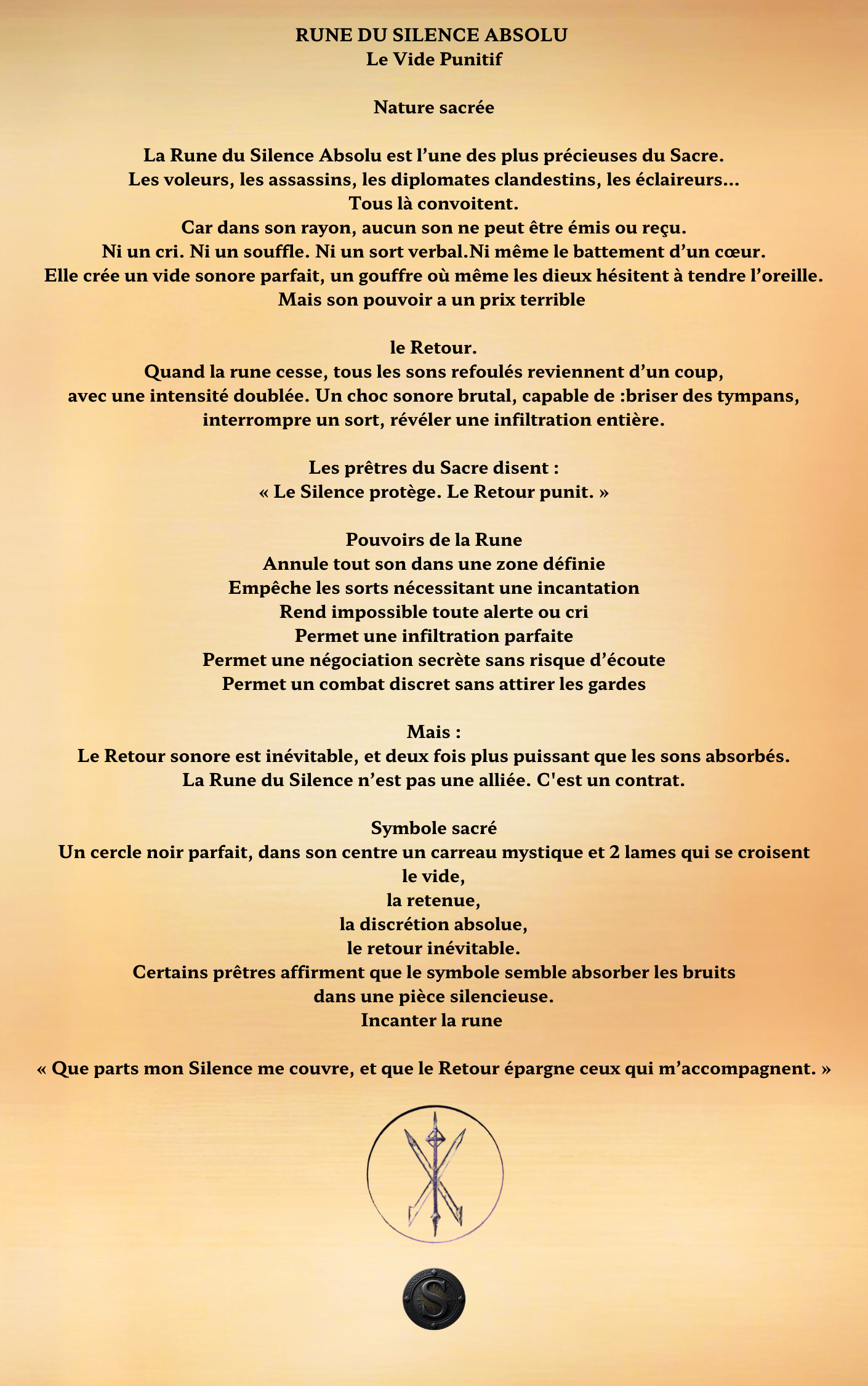 Fiche Silence Absolu