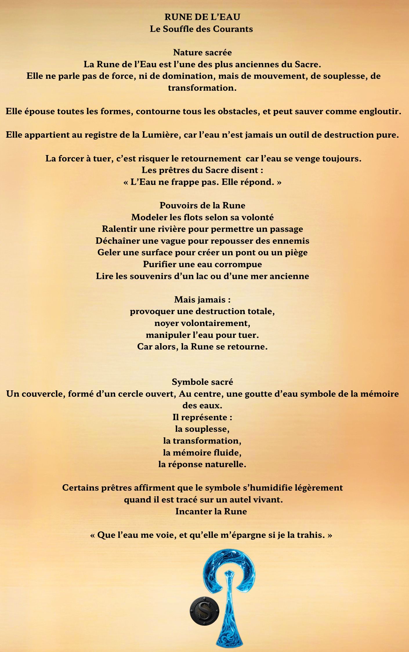 Fiche Rune de l'Eau