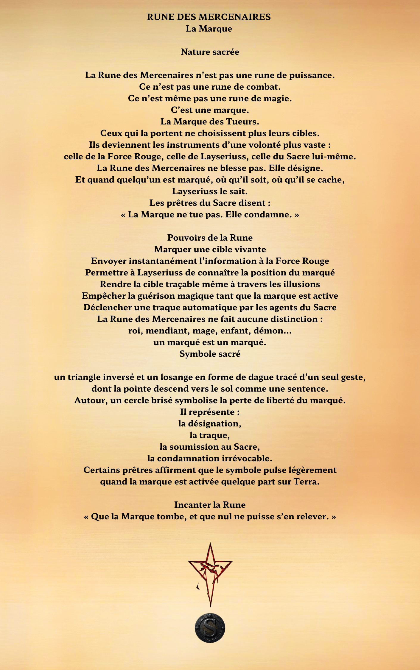 Fiche Rune Mercenaires
