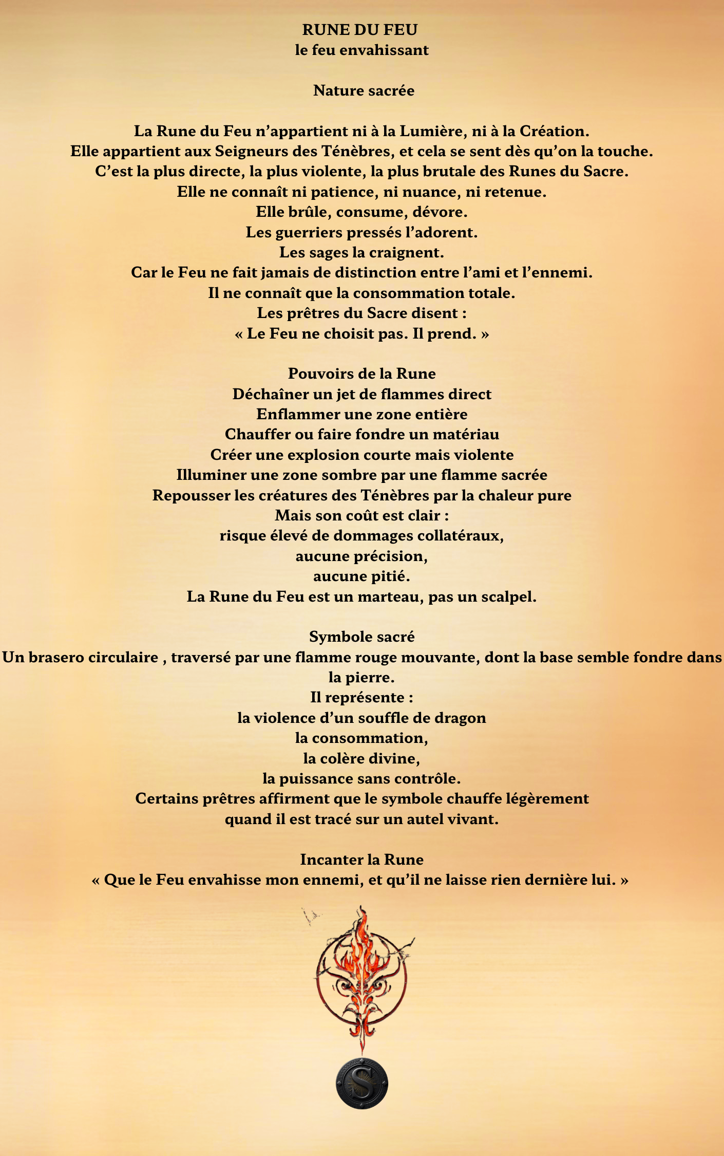 Fiche Rune du Feu